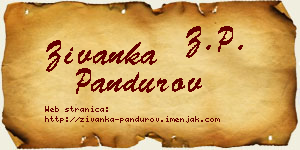 Živanka Pandurov vizit kartica